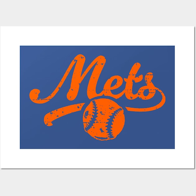 Retro Mets Wall Art by Throwzack